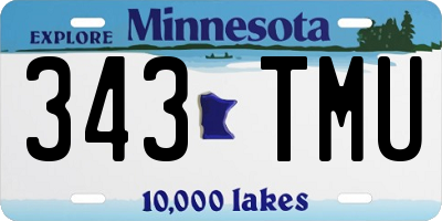 MN license plate 343TMU
