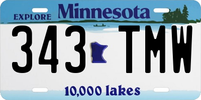 MN license plate 343TMW