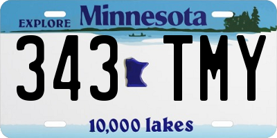 MN license plate 343TMY