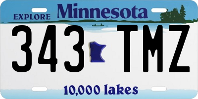 MN license plate 343TMZ