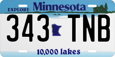 MN license plate 343TNB