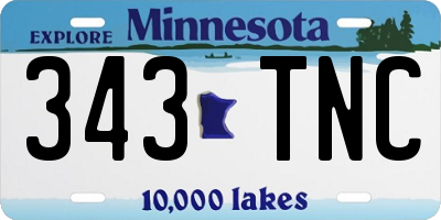 MN license plate 343TNC