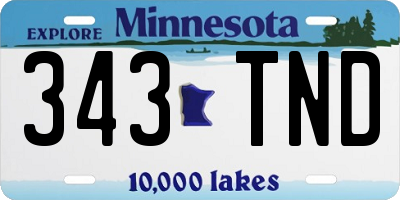 MN license plate 343TND