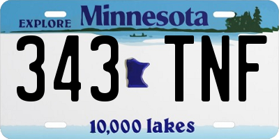 MN license plate 343TNF