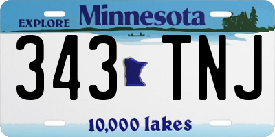 MN license plate 343TNJ