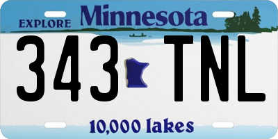 MN license plate 343TNL