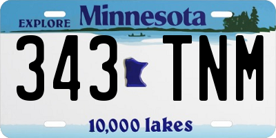 MN license plate 343TNM