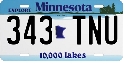 MN license plate 343TNU