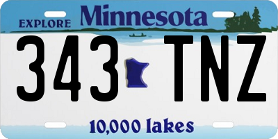 MN license plate 343TNZ