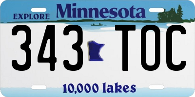 MN license plate 343TOC