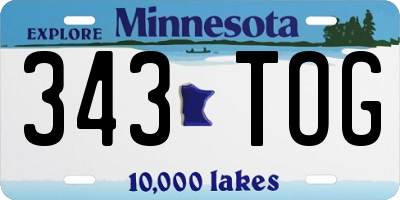 MN license plate 343TOG