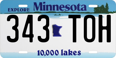 MN license plate 343TOH