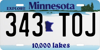 MN license plate 343TOJ