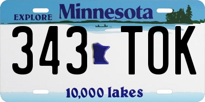 MN license plate 343TOK
