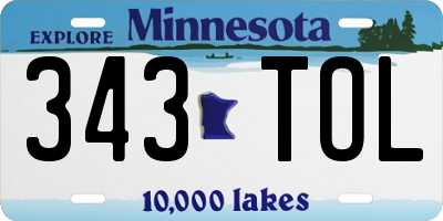 MN license plate 343TOL
