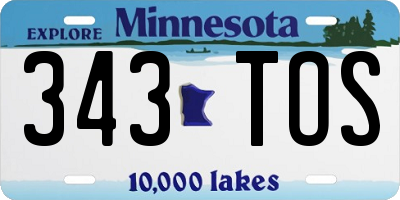 MN license plate 343TOS