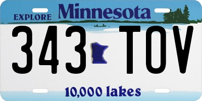 MN license plate 343TOV