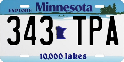 MN license plate 343TPA