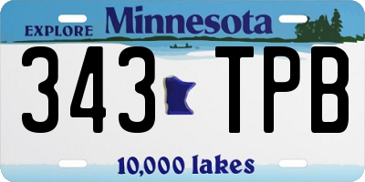 MN license plate 343TPB