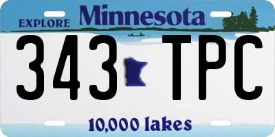 MN license plate 343TPC