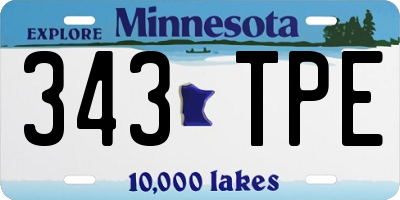 MN license plate 343TPE