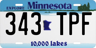 MN license plate 343TPF