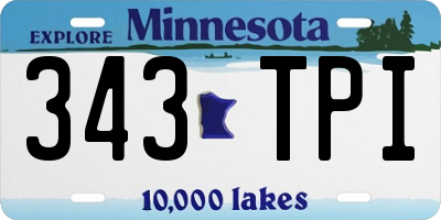 MN license plate 343TPI