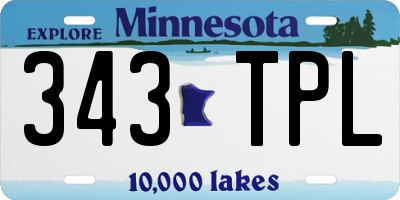 MN license plate 343TPL