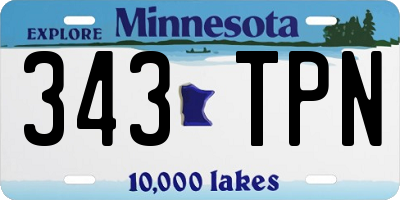 MN license plate 343TPN