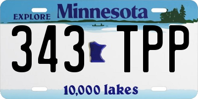 MN license plate 343TPP