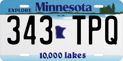MN license plate 343TPQ