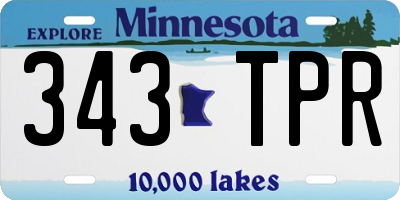 MN license plate 343TPR