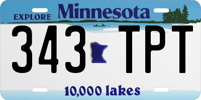 MN license plate 343TPT