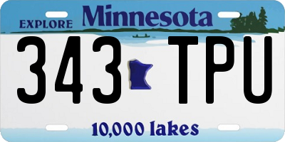 MN license plate 343TPU
