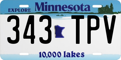 MN license plate 343TPV