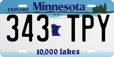 MN license plate 343TPY