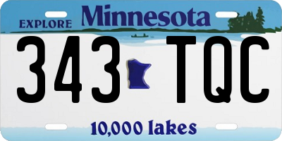 MN license plate 343TQC
