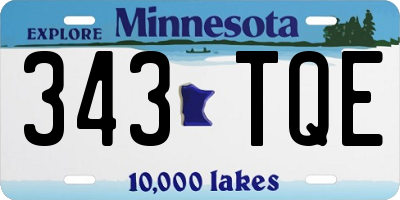 MN license plate 343TQE