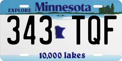 MN license plate 343TQF