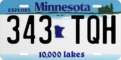 MN license plate 343TQH