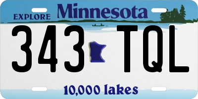 MN license plate 343TQL