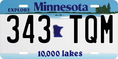MN license plate 343TQM