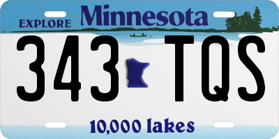 MN license plate 343TQS
