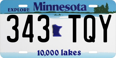 MN license plate 343TQY