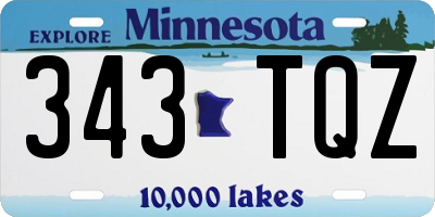 MN license plate 343TQZ