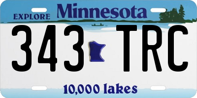 MN license plate 343TRC