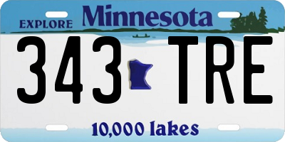 MN license plate 343TRE