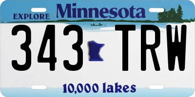 MN license plate 343TRW