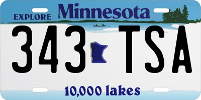 MN license plate 343TSA