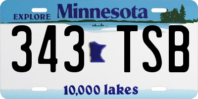 MN license plate 343TSB